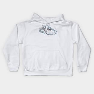 retro cloud blowing out wind Kids Hoodie